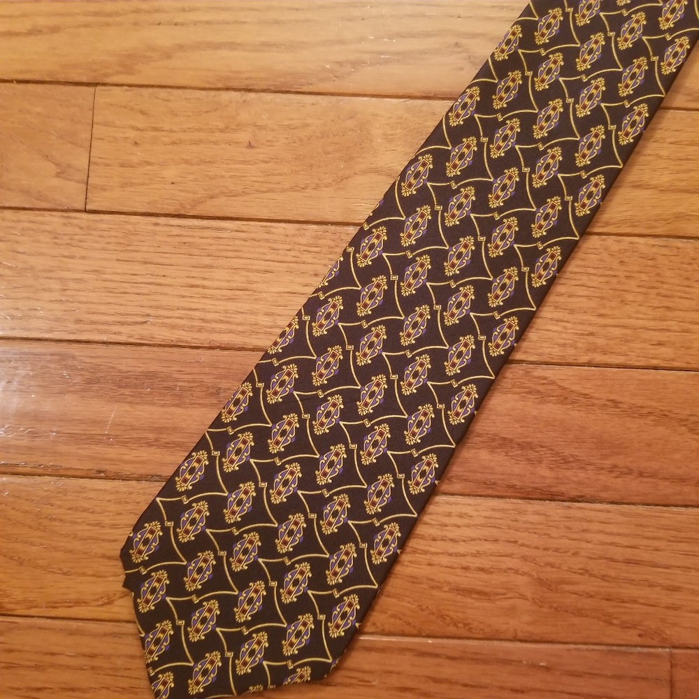 Louis Feraud Vintage Designer Black Silk Dress Tie